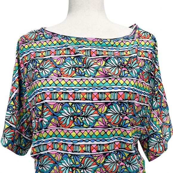 Trina Turk Swim Top Size Extra Small‎ XS Women's Dolman Bright Print Sunwear - Picture 2 of 11